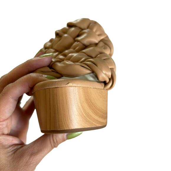 Jessica Simpson Supira Nude Platform Sandal Braided Faux Wood Mule Sandals Sz 6 - Picture 9 of 9